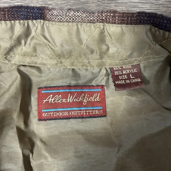 Allen Wickfield Shirt Mens Large Button Up Wool Blend Plaid Flannel - Picture 11 of 11